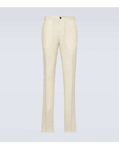 Zegna Pantalones chinos de lino - Neutro