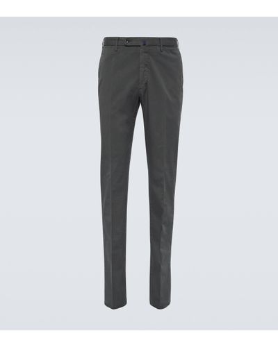 Incotex Pantalon droit en coton melange - Gris