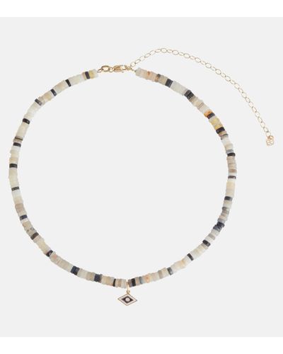 Sydney Evan 14kt Yellow Gold Beaded Choker - Metallic