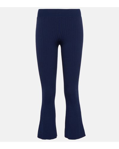 Live The Process Atlas Ribbed-knit Flared Trousers - Blue