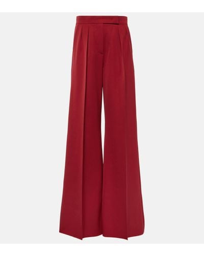 Max Mara Libbra Wool And Mohair Wide-leg Trousers - Red