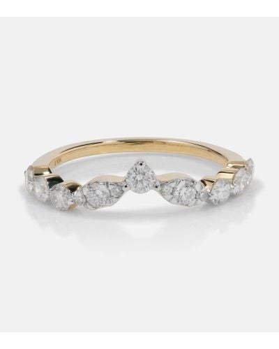STONE AND STRAND Ring Muse Tiara aus 10kt Gelbgold mit Diamanten - Mettallic