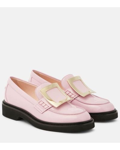 Roger Vivier Viv' Rangers Patent Leather Loafers - Pink