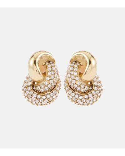 Oscar de la Renta Love Knot 2.0 Embellished Clip-on Earrings - Metallic