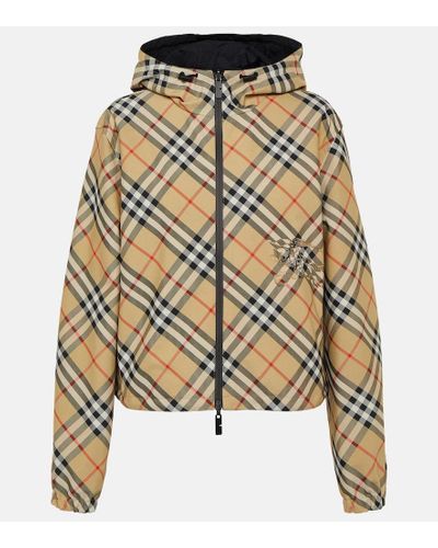 Burberry Impermeable con Check - Metálico