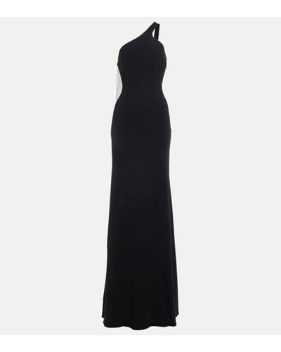 Stella McCartney One-shoulder Cady Maxi Dress - Black