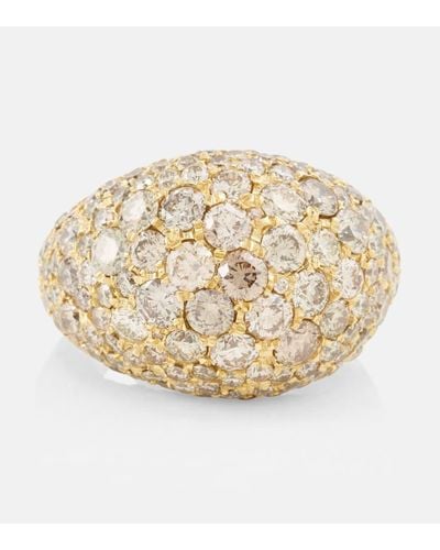 Octavia Elizabeth Anello Champagne Dome in oro 18kt con diamanti - Metallizzato