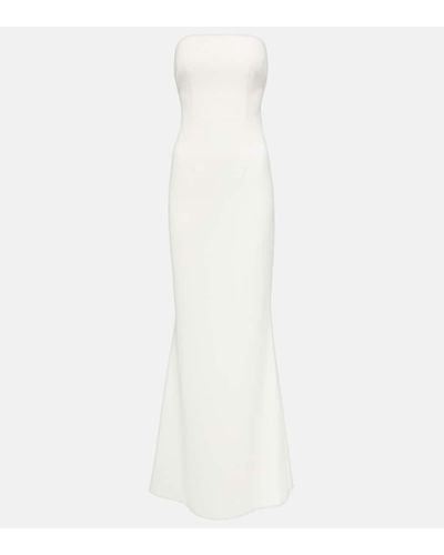 Safiyaa Bridal Strapless Crepe Gown - White