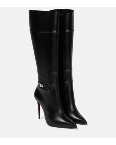 Christian Louboutin Lock So Kate 100 Leather Knee-high Boots - Black