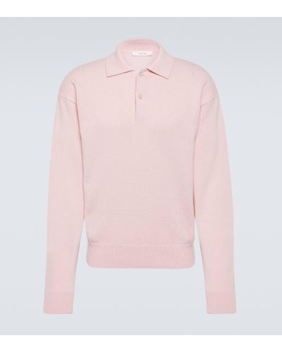 The Row Joyce Cotton And Cashmere Polo Jumper - Pink
