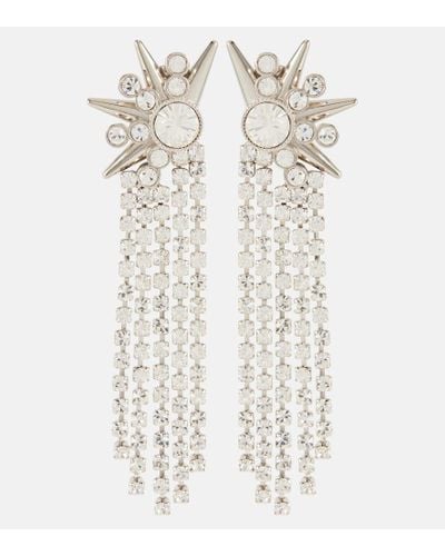 Rabanne Crystal-embellished Drop Earrings - White