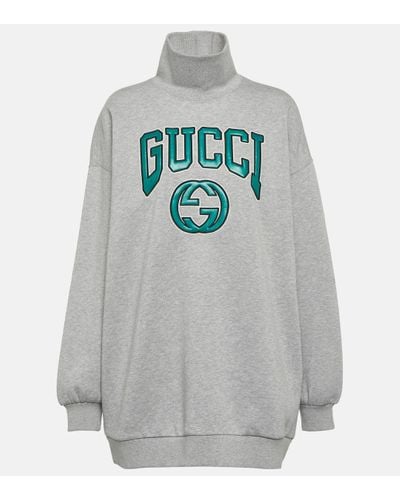 Gucci Sweat-shirt En Jersey Avec Broderie - Gris