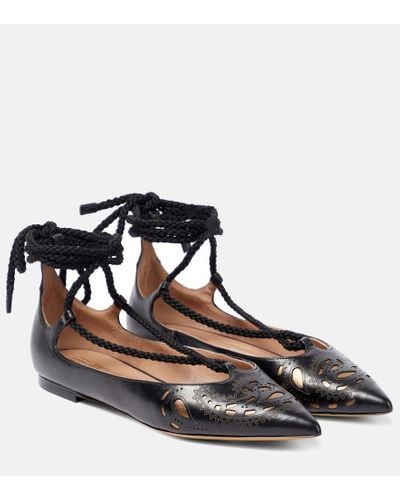 Etro Perforated Leather Ballet Flats - Black