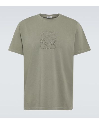 Loewe Camiseta de algodon con logo - Verde