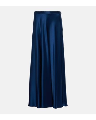 Polo Ralph Lauren Satin Maxi Skirt - Blue