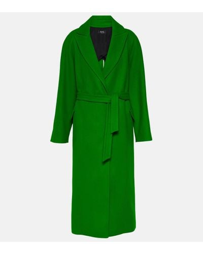 A.P.C. Manteau Florence en laine melangee - Vert