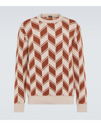 Kiton Cashmere Intarsia Sweater - Brown