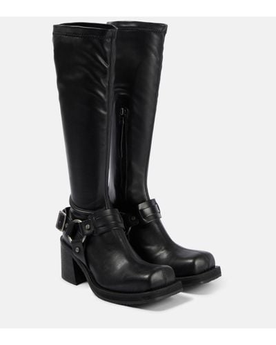 Acne Studios Leather Platform Knee-high Boots - Black