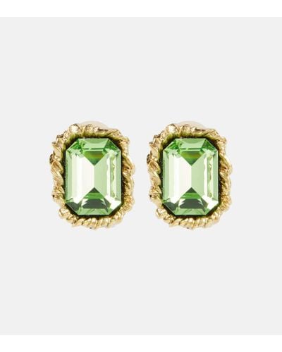 Oscar de la Renta Lintzer Embellished Earrings - Green