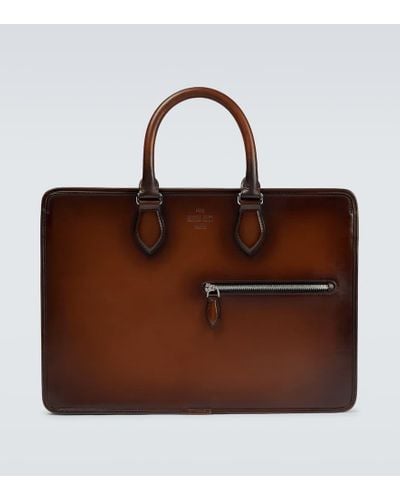 Berluti Un Jour Mini Scritto Leather Briefcase - Brown
