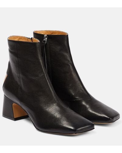 Maison Margiela Four-stitch Leather Ankle Boots - Black