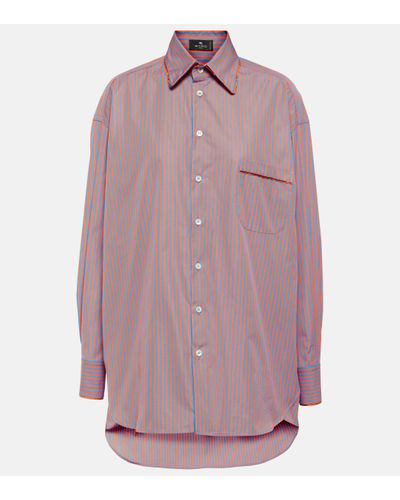 Etro Striped Cotton Shirt - Purple