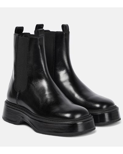 Ami Paris Leather Chelsea Boots - Black