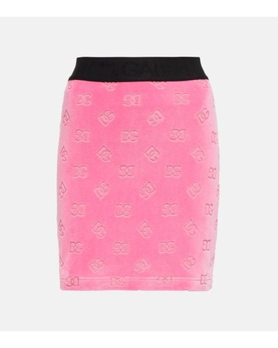 Dolce & Gabbana Logo Cotton Miniskirt - Pink