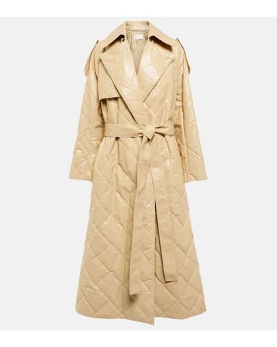 The Row Agathon Quilted Leather Trench Coat - Natural