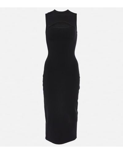 Victoria Beckham Sleeveless Cut Out Midi Dress - Black