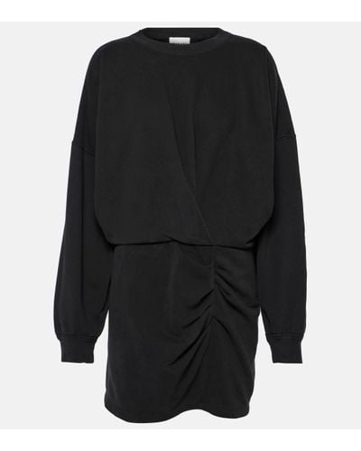 Isabel Marant Samuela Ruched Cotton Jersey Minidress - Black