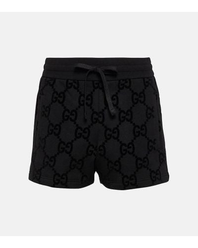 Gucci Shorts GG aus Baumwoll-Fleece - Schwarz