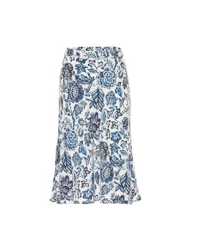 Velvet Aila Floral Midi Skirt - Blue