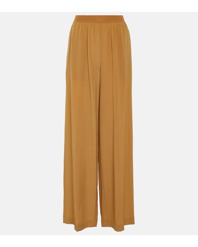 JOSEPH Soie Hulin Silk Crepe Wide-leg Trousers - Natural