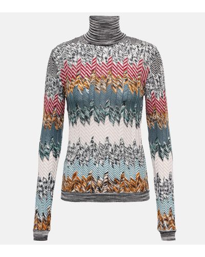 Missoni Jacquard Turtleneck Wool Sweater - Multicolor