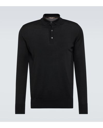 Loro Piana Virgin Wool Polo Shirt - Black