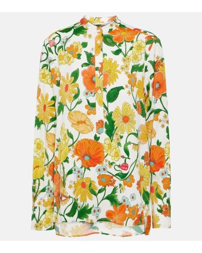 Stella McCartney Blusa con stampa floreale - Verde