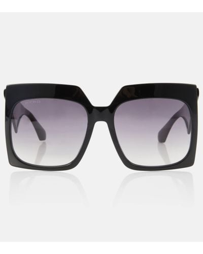 Etro Tailoring Rectangular Sunglasses - Black