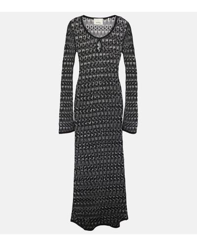 Isabel Marant Robe longue en coton melange - Noir