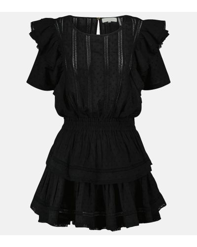 LoveShackFancy Natasha Cotton Minidress - Black