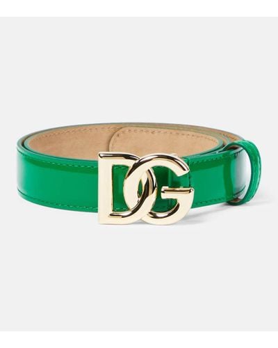 Dolce & Gabbana Dg Patent Leather Belt - Green