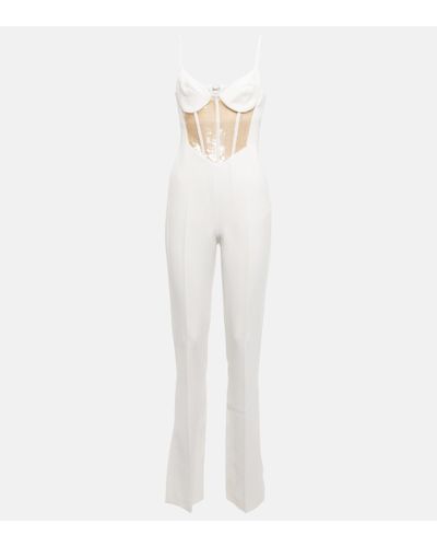 David Koma Jumpsuit in cady con paillettes - Bianco