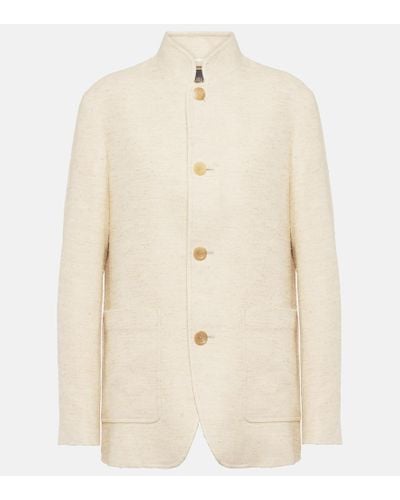 Loro Piana Spagna Wool, Linen And Silk Blazer - Natural