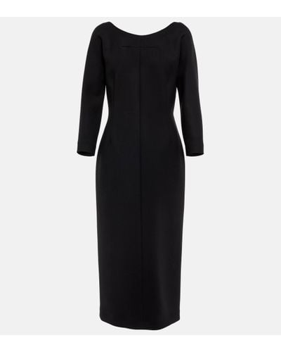 The Row Tulip Wool-blend Midi Dress - Black