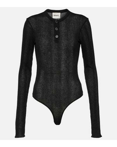 Khaite Janelle Cotton-blend Jersey Bodysuit - Black