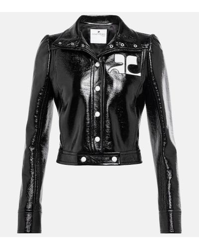 Courreges Chaqueta Reedition de vinilo cropped - Negro