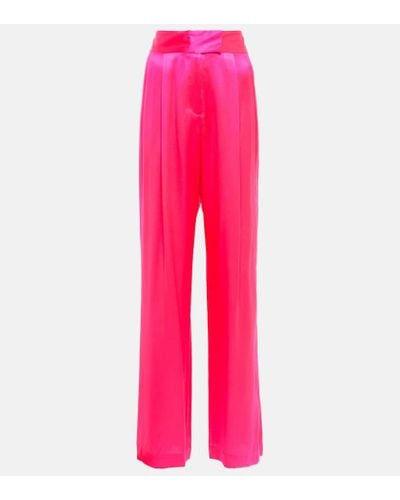The Sei High-rise Wide-leg Silk Pants - Pink