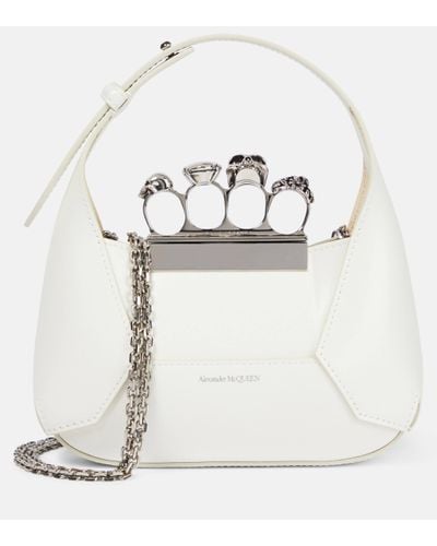 Alexander McQueen Jewelled Leather Tote Bag - White