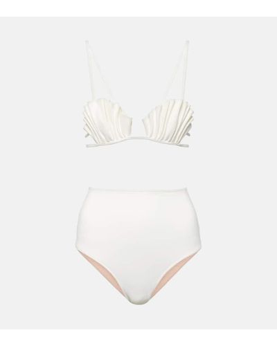 Adriana Degreas High-Rise-Bikini La Mer Coquillage - Weiß