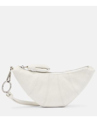 Lemaire Croissant Leather Coin Purse With Strap - White